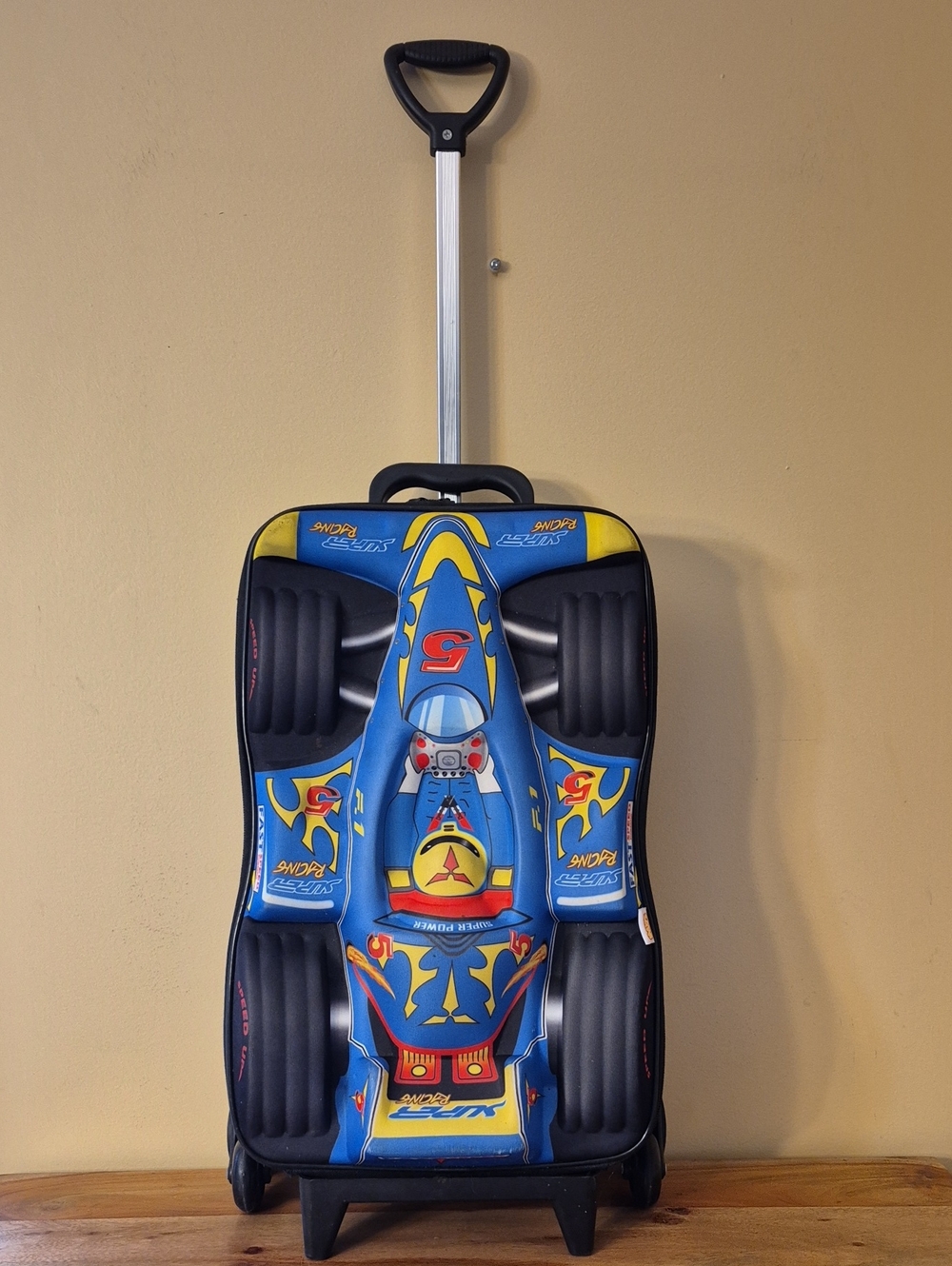 Maxi's Kids Blue Fomula 1 3D Race Car Rolling Suitcase - Luggage